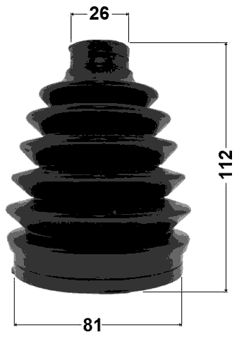 0417P-GA - BOOT OUTER CV JOINT KIT PVC 81X112X26
