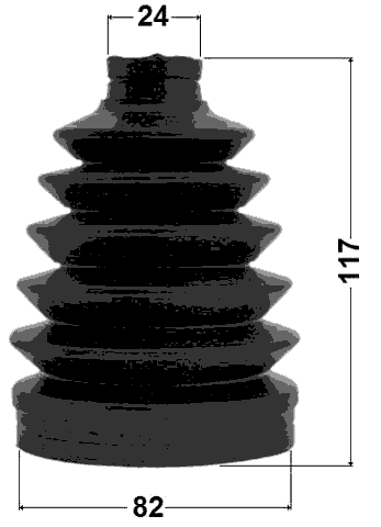 0417P-N94 - BOOT OUTER CV JOINT KIT PVC 82X117X24