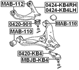 0420-KB4 - BALL JOINT FRONT LOWER ARM