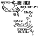 0420-KK4TUPF - BALL JOINT FRONT UPPER ARM