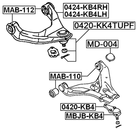 0420-KK4TUPF - BALL JOINT FRONT UPPER ARM