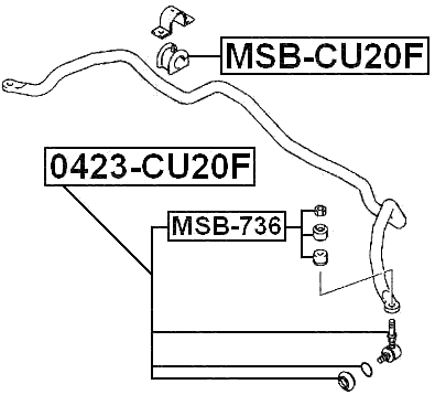 0423-CU20F - FRONT STABILIZER LINK / SWAY BAR LINK