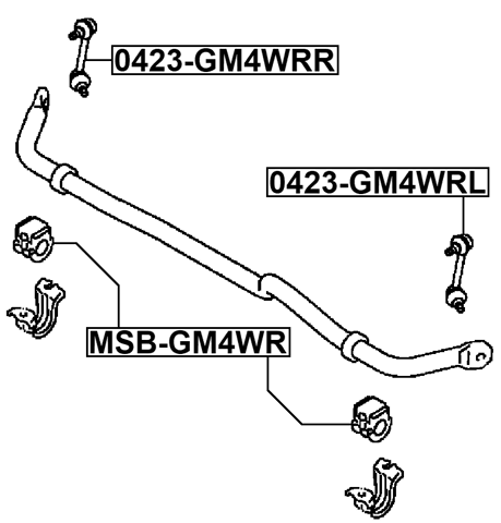 0423-GM4WRL - REAR LEFT STABILIZER LINK