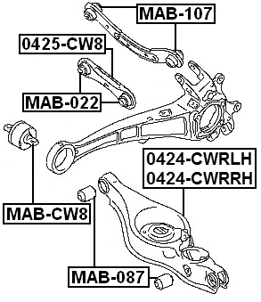 0424-CWRLH - LEFT REAR LOWER ARM