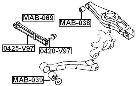 0425-V97 - REAR TRANSVERSE LINK WITH BALL JOINT