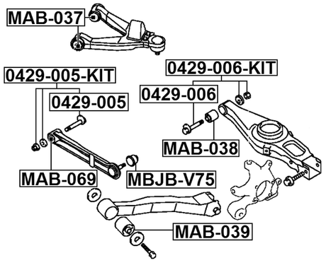 0429-006-KIT - REPAIR KIT, CAMBER ADJUSTING ECCENTRIC BOLT