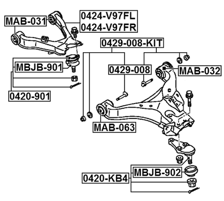 0429-008-KIT - REPAIR KIT, CAMBER ADJUSTING ECCENTRIC BOLT