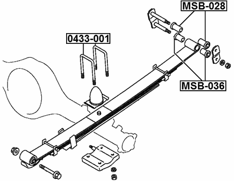 0433-001 - REAR LEAF SPRING U-BOLT, REPAIRKIT