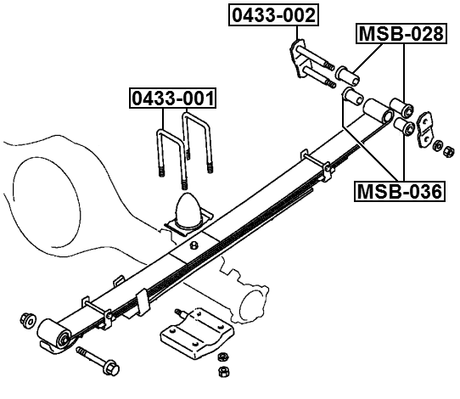0433-002 - REAR LEAF SPRING U-BOLT, REPAIRKIT