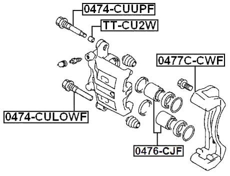 0474-CULOWF - FRONT CALIPER SLIDE PIN