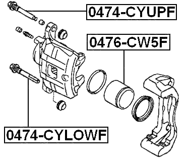 0474-CYUPF - FRONT CALIPER SLIDE PIN