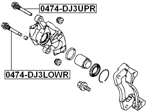 0474-DJ3UPR - REAR CALIPER SLIDE PIN