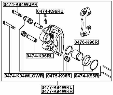 0474-K94WUPR - REAR CALIPER SLIDE PIN