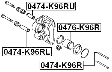 0474-K96R - REAR CALIPER SLIDE PIN