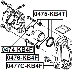 0474-KB4F - FRONT CALIPER SLIDE PIN