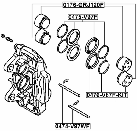 0474-V97WF - FRONT CALIPER SLIDE PIN