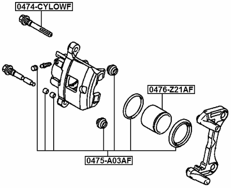 0475-A03AF - FRONT BRAKE CALIPER REPAIR KIT (SET FOR ONE SIDE)