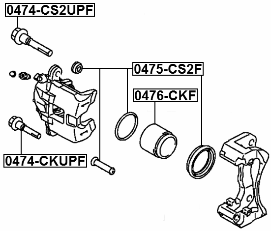 0475-CS2F - FRONT BRAKE CALIPER REPAIR KIT (SET FOR ONE SIDE)