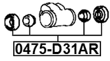 0475-D31AR - REAR WHEEL BRAKE CYLINDER REPAIR KIT (SET FOR ONE SIDE)