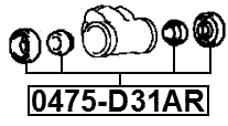 0475-D31AR - REAR WHEEL BRAKE CYLINDER REPAIR KIT (SET FOR ONE SIDE)