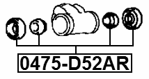 0475-D52AR - REAR WHEEL BRAKE CYLINDER REPAIR KIT (SET FOR ONE SIDE)
