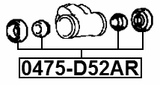 0475-D52AR - REAR WHEEL BRAKE CYLINDER REPAIR KIT (SET FOR ONE SIDE)