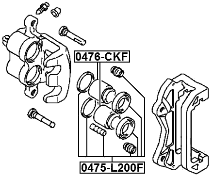 0475-L200F - FRONT BRAKE CALIPER REPAIR KIT (SET FOR ONE SIDE)