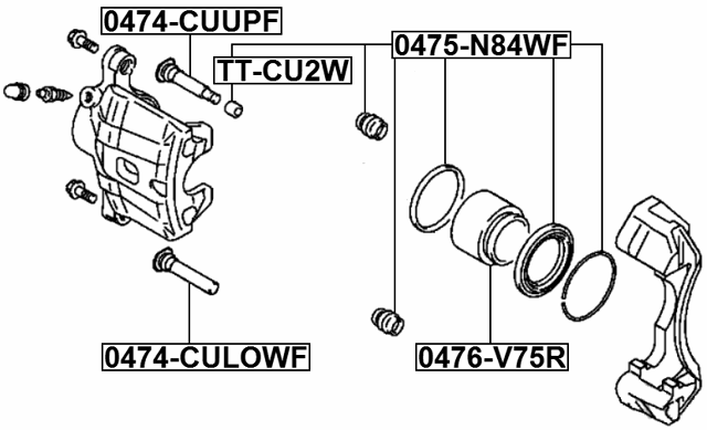 0475-N84WF - FRONT BRAKE CALIPER REPAIR KIT (SET FOR TWO SIDES)