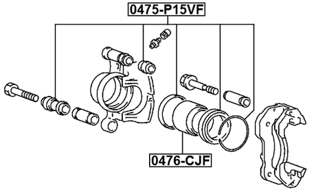 0475-P15VF - FRONT BRAKE CALIPER REPAIR KIT (SET FOR ONE SIDE)