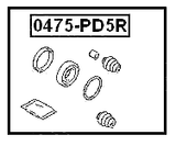 0475-PD5R - REAR BRAKE CALIPER REPAIR KIT (SET FOR ONE SIDE)