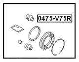 0475-V75R - REAR BRAKE CALIPER REPAIR KIT (SET FOR ONE SIDE)