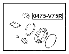 0475-V75R - REAR BRAKE CALIPER REPAIR KIT (SET FOR ONE SIDE)