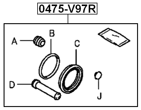 0475-V97R - REAR BRAKE CALIPER REPAIR KIT (SET FOR TWO SIDES)