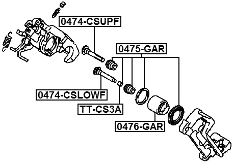0476-GAR - REAR CALIPER PISTON WITH MECHANISM D41.2