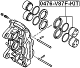 0476-V87F-KIT - REPAIR KIT, FRONT CALIPER PISTON D45.4