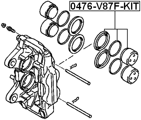 0476-V87F-KIT - REPAIR KIT, FRONT CALIPER PISTON D45.4
