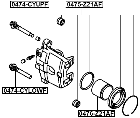 0476-Z21AF - FRONT CALIPER PISTON D50.7
