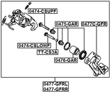 0477-GFRR - REAR RIGHT BRAKE CALIPER ASSEMBLY (WITH BRACKET)