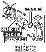 0477-KB4FRH - FRONT RIGHT BRAKE CALIPER ASSEMBLY (WITH BRACKET)