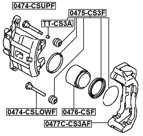 0477C-CS3AF - FRONT BRAKE CALIPER BRACKET CARRIER