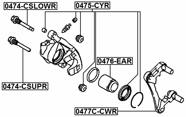 0477C-CWR - REAR BRAKE CALIPER BRACKET CARRIER