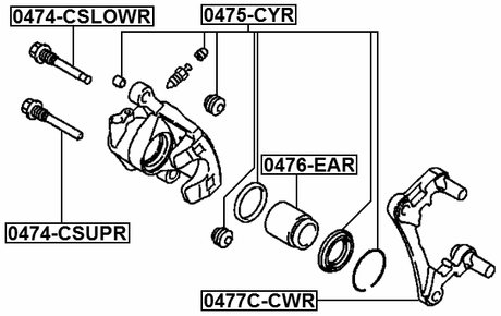 0477C-CWR - REAR BRAKE CALIPER BRACKET CARRIER