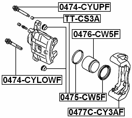 0477C-CY3AF - FRONT BRAKE CALIPER BRACKET CARRIER