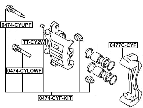 0477C-CYF - FRONT BRAKE CALIPER BRACKET CARRIER