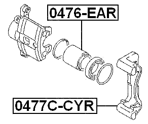 0477C-CYR - REAR BRAKE CALIPER BRACKET CARRIER