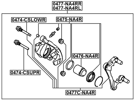 0477C-NA4R - REAR BRAKE CALIPER BRACKET CARRIER