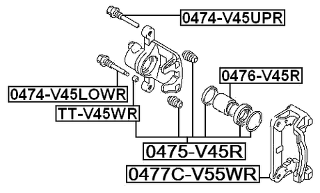 0477C-V55WR - REAR BRAKE CALIPER BRACKET CARRIER