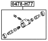 0478-H77 - REAR WHEEL BRAKE CYLINDER