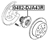 0482-DJA43R - REAR WHEEL HUB