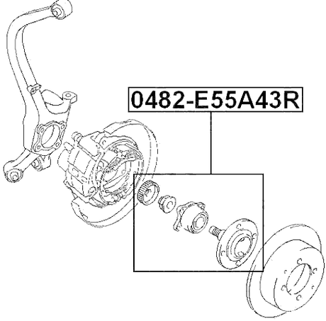 0482-E55A43R - REAR WHEEL HUB
